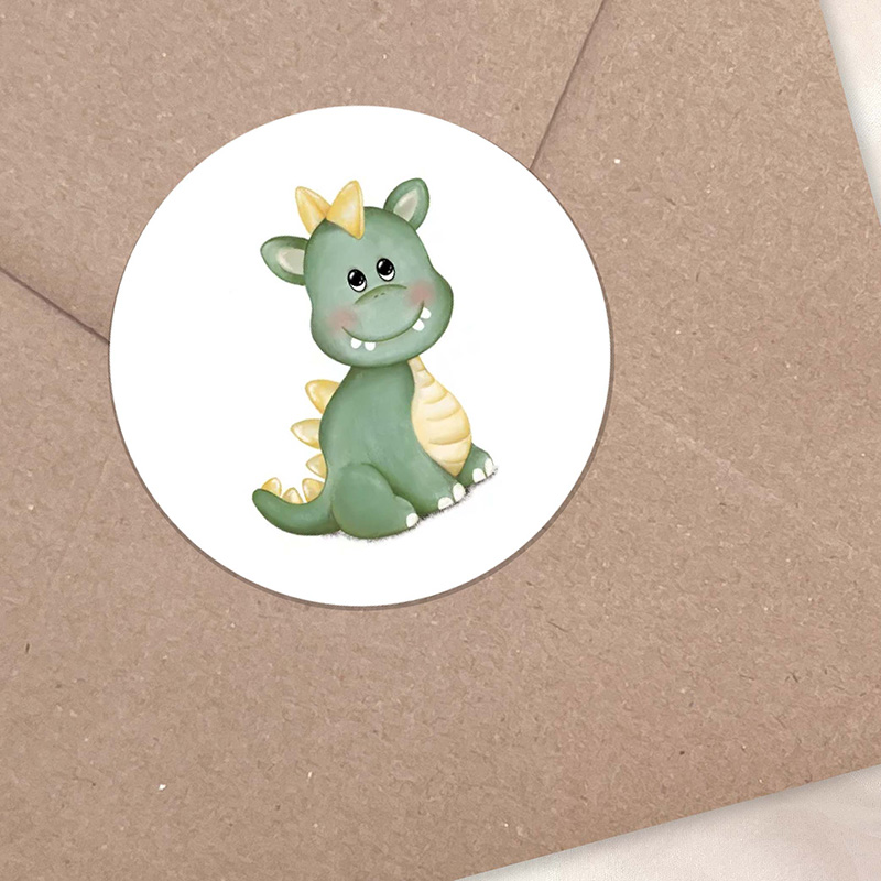 Sticker met schattig draakje – sluitzegel geboortekaartje