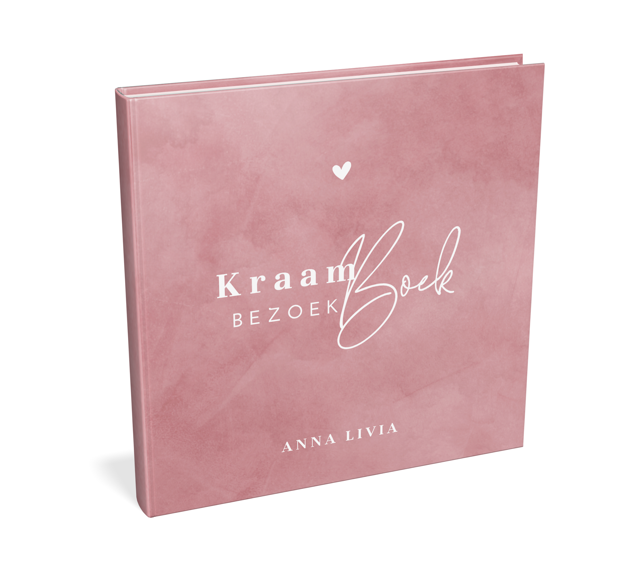 Kraambezoekboek meisje met roze velvet-look