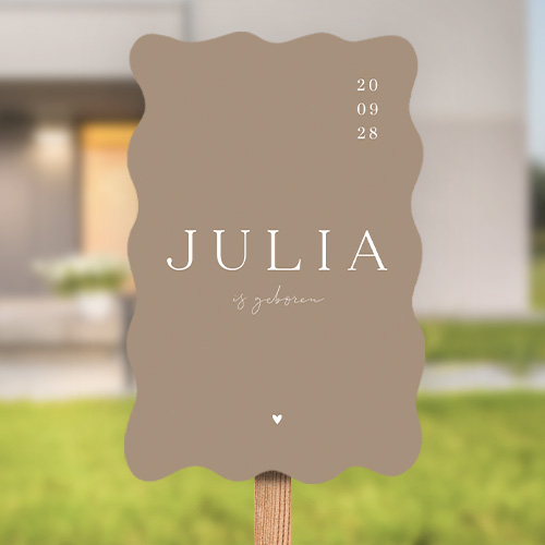 Geboorte tuinbord met golvende rand