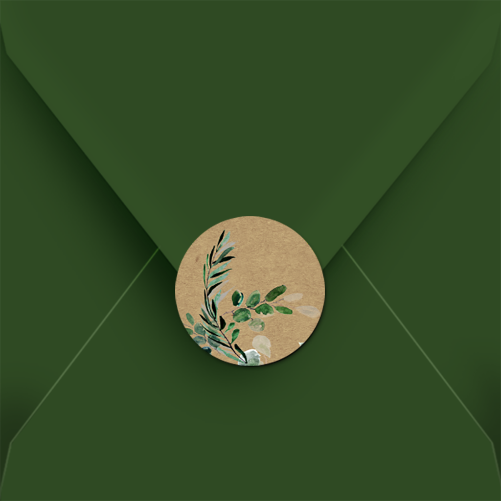 Sluitsticker bruiloft kraftlook botanisch