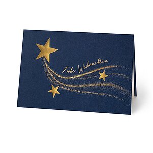 Geschäftliche Weihnachtskarte Sternenstaub aus Feinstkarton