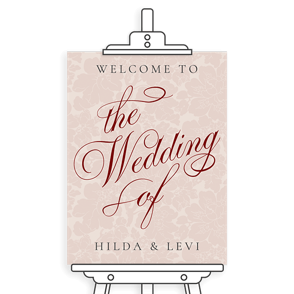 Vintage welkomstbord bruiloft