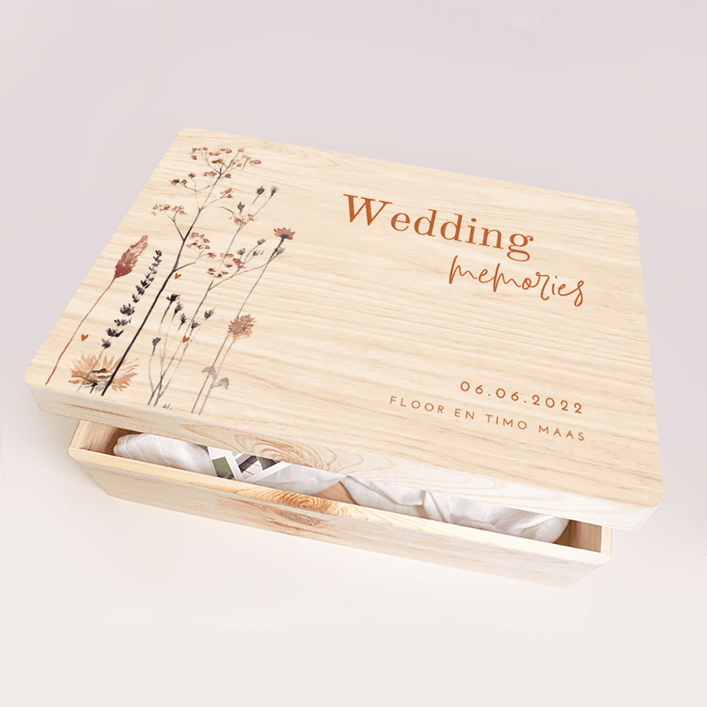 Wedding memory box in botanische stijl