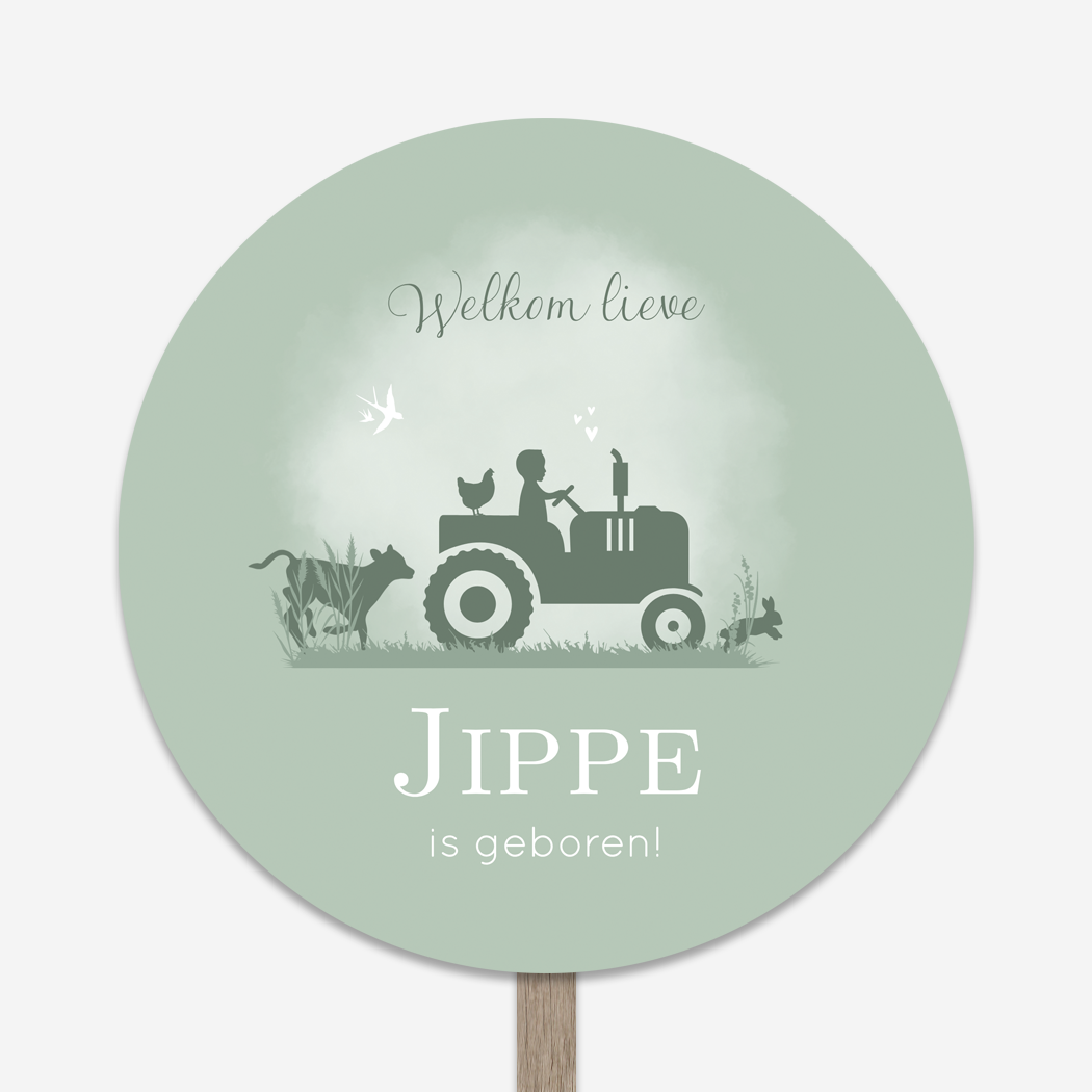 Tuinbord Boerderij Trekker Traktor Kalfje