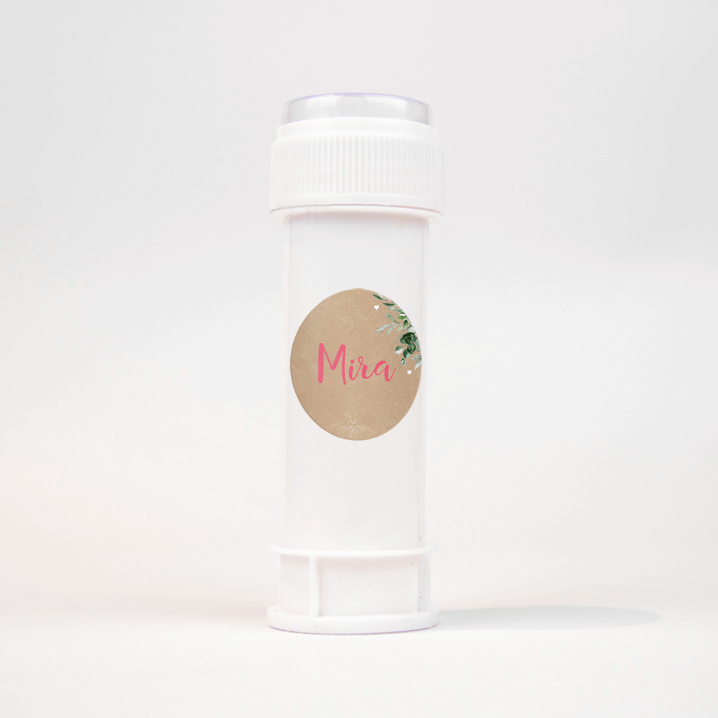 Sticker met bloemen cirkel op kraft look - vel van 25 stickers