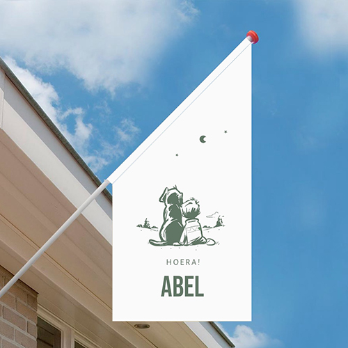 Geboortevlag jongen en hond