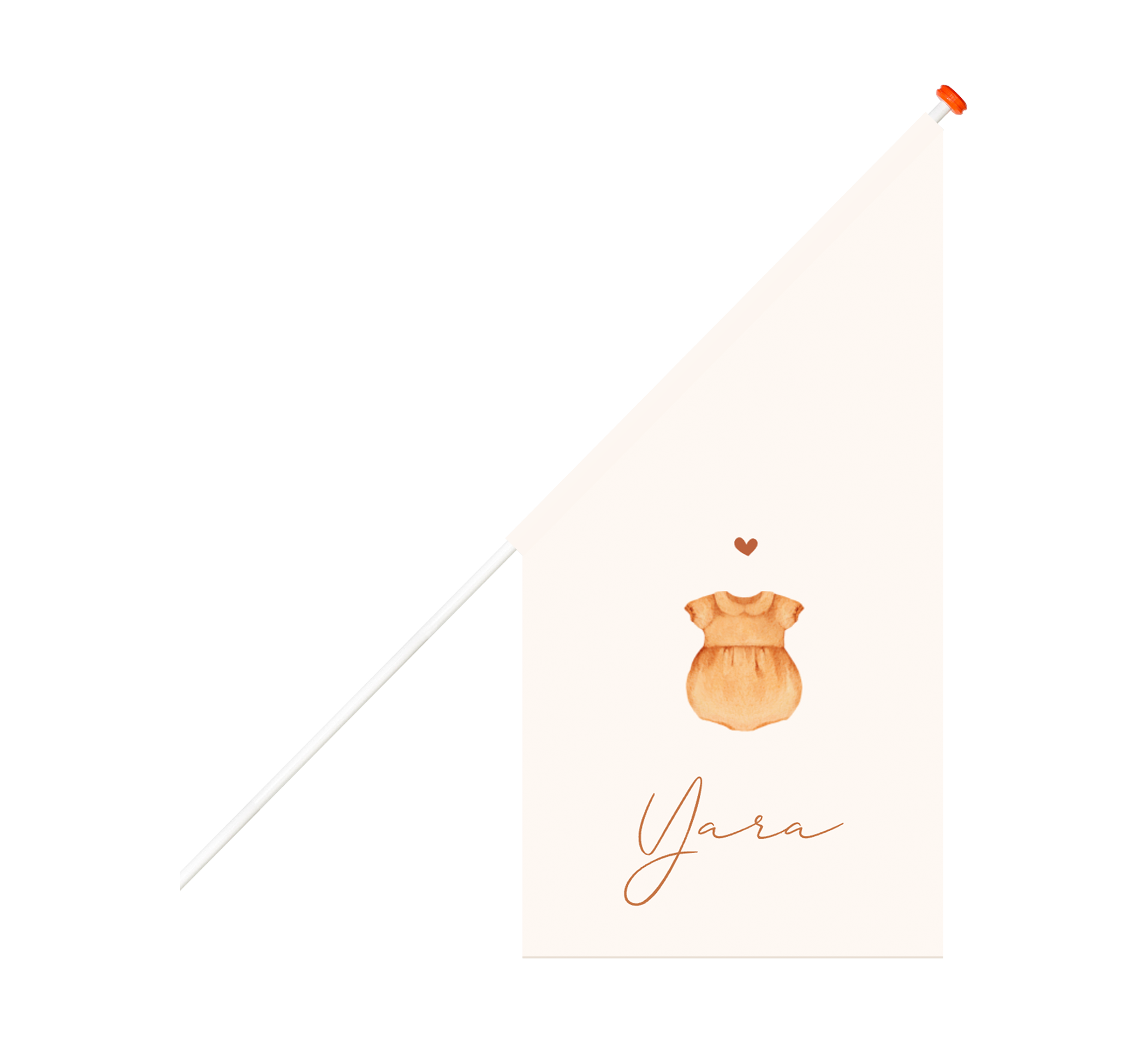 Geboortevlag met illustratie van een babypakje