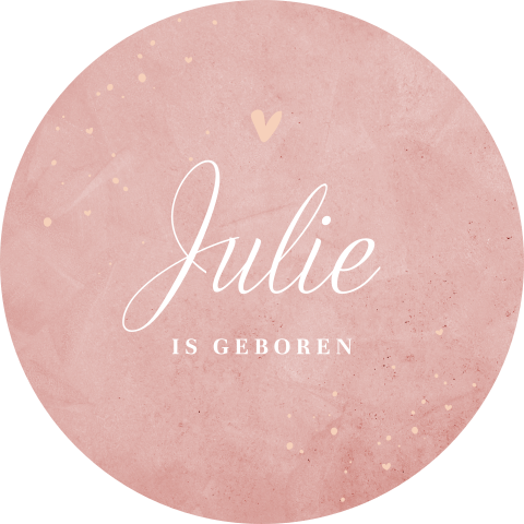Roze velvet raamsticker met sierlijke tekst en hartje