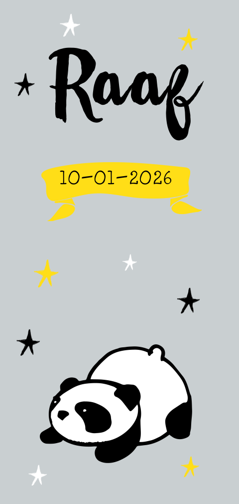 Trendy geboortekaartje panda