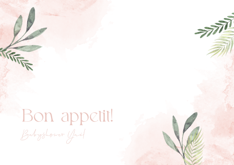 Placemat botanical roze met junglebladeren