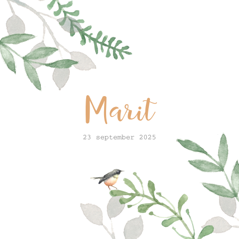 Poster met watercolour takjes en blaadjes