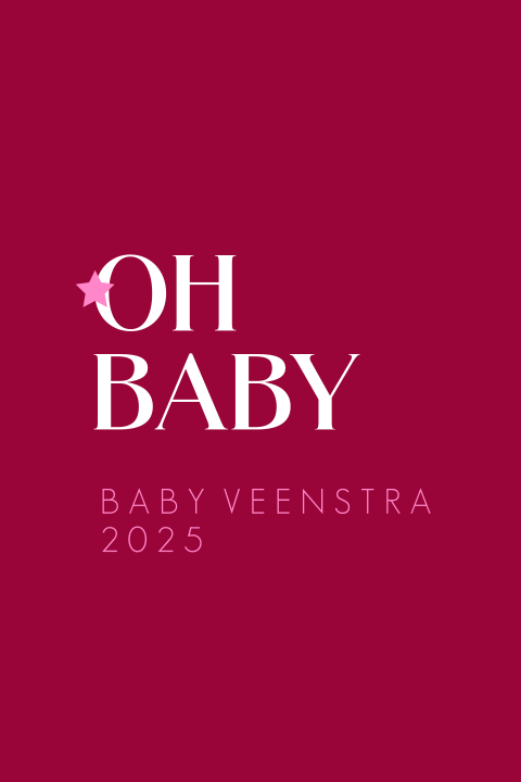 Zwangerschapsaankondiging kerstkaart colorblocking 'oh baby'