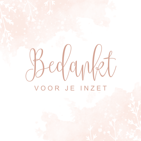 Wenskaart bedankt voor je inzet