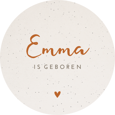 Stoere raamsticker in naturellook met stipjes en hartje