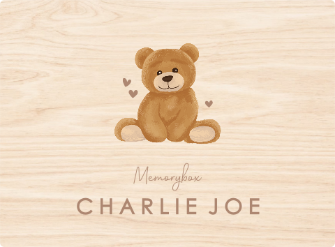 Memorybox baby met teddybeer en naam