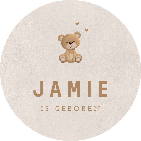Beige raamsticker met lief beertje