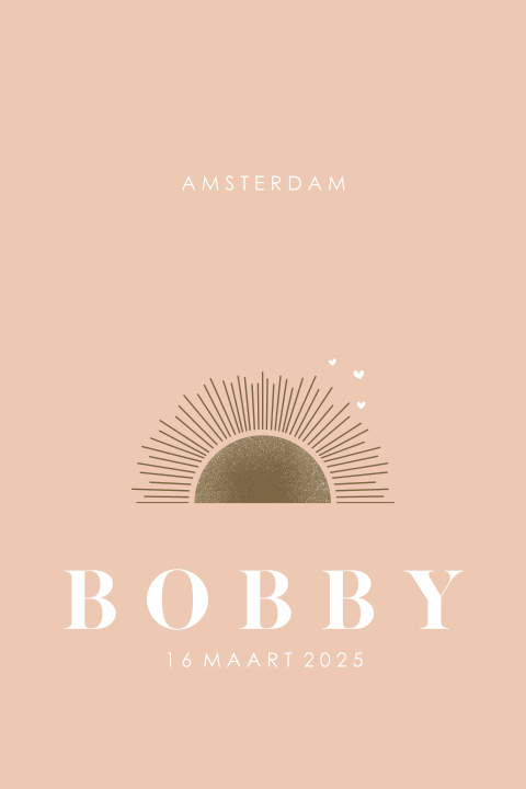 Hippe poster met opkomende zon en hartjes