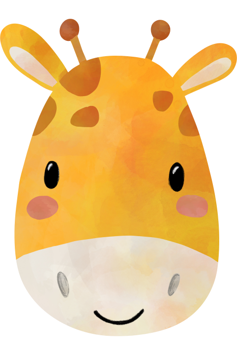 Origineel geboortekaartje in de vorm van een giraffe hoofd