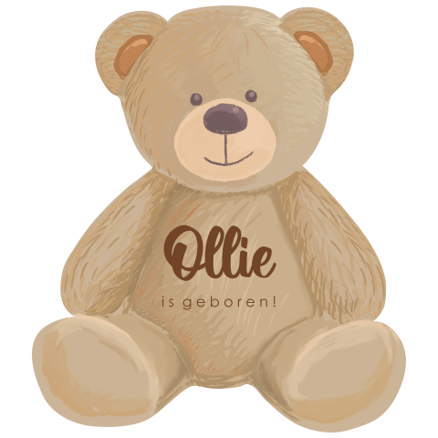 Tuinbord teddybeer met naam