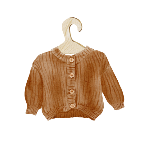 Sluitsticker met babykleertje