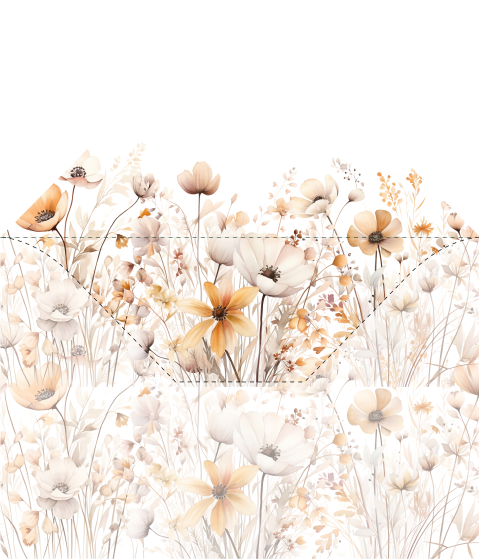 Envelopinlay wit met bloemen voor 12 x 18 envelop