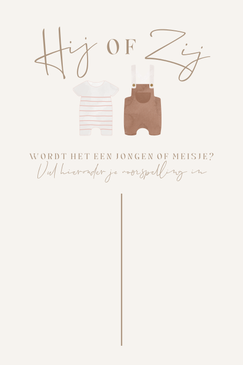 Gender reveal welkomstbord stijlvol met babypakjes