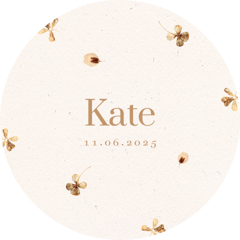 Raamsticker rond natuurlijk met droogbloemen