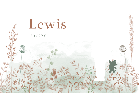 Groen geboortekaartje jongen met silhouet doorkijkje