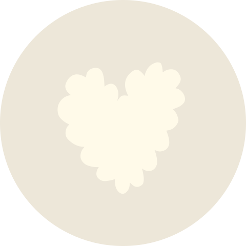 Beige sluitsticker met speels hartje