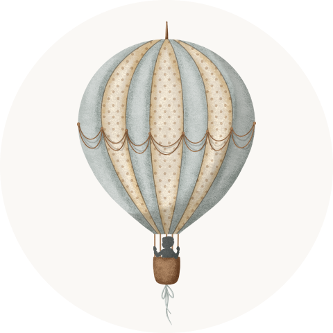Sluitsticker luchtballon met silhouetje