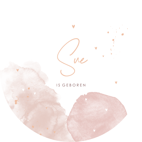 Tuinbord rond met roze watercolour en spetters