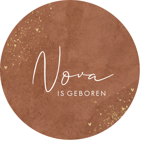 Raamsticker rond met roestkleur achtergrond en verfspetters