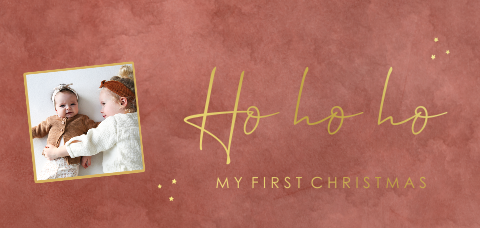 Kerstkaart met rode velvet-look en foliedruk