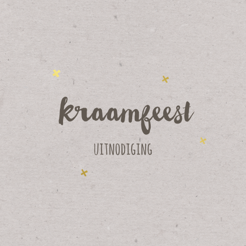 Kraamfeest uitnodiging grijs met sterren