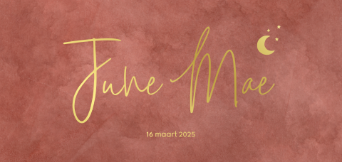 Rondhoek kaartje met velvet achtergrond en goudfolie voor een meisje