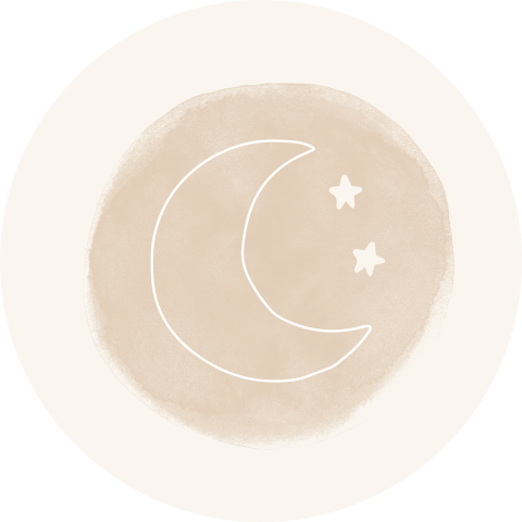 Sticker beige met watercolour en maantje