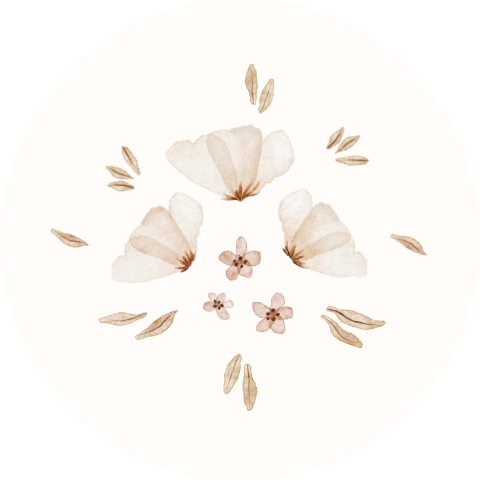 Sluitsticker met pastel tinten en bloemetjes