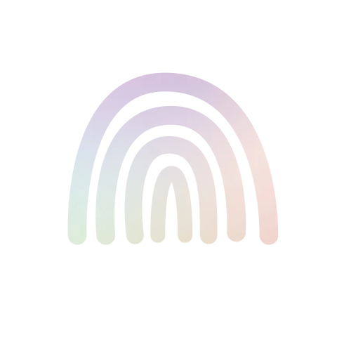Sluitsticker met holografisch folie regenboog