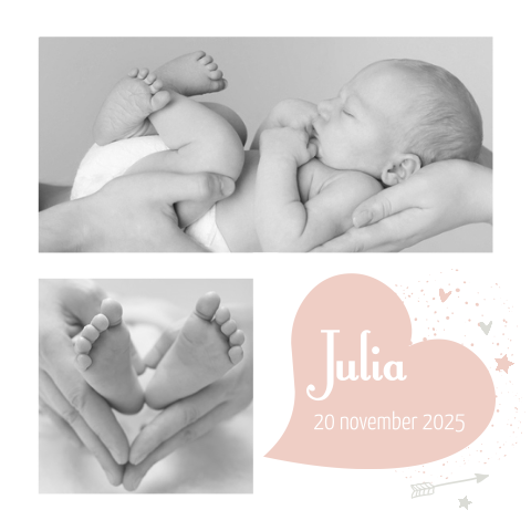 Geboortekaartje met fotocollage van jullie baby