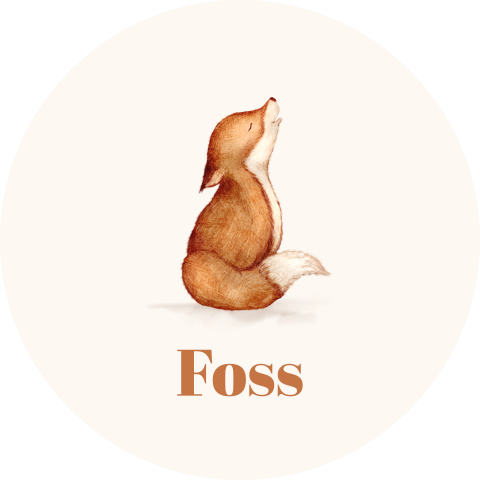 Raamsticker met illustratie vosje en naam