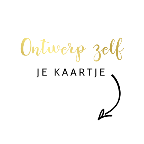 Zelf maken goudfolie dubbelzijdig geboortekaartje vierkant enkel