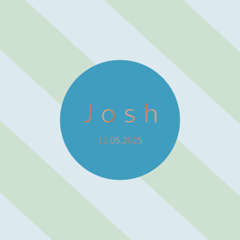 Hoogglans geboortekaartje jongen met blauw groen colorblocking