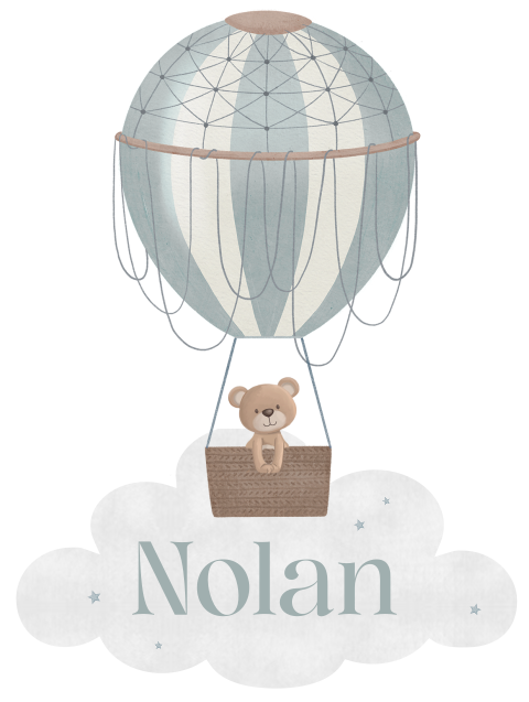 Tuinbord met luchtballon en beertje