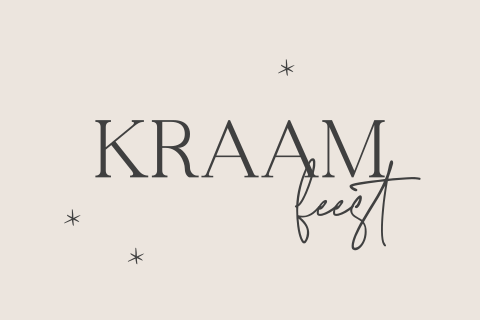 Kraamfeest uitnodiging beige met sterretjes