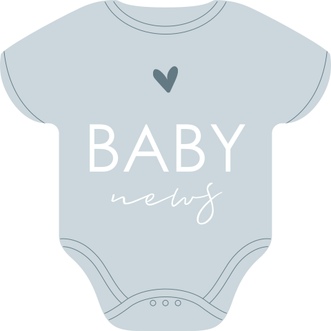 Sluitsticker blauw romper vorm jongen