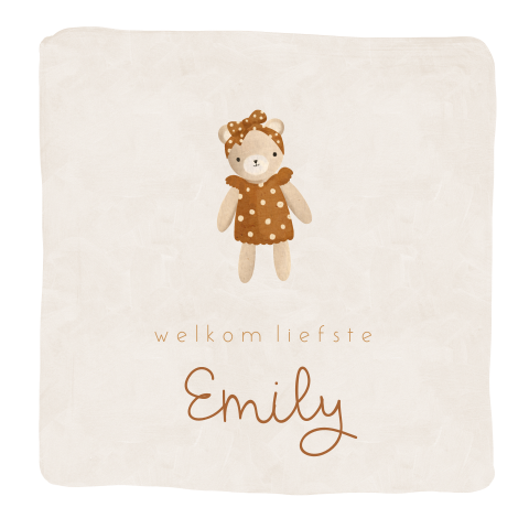 Beige raamsticker met knuffel
