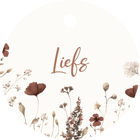 Labeltje met veldbloemen