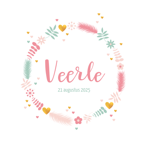 Lief geboortekaartje met cirkel