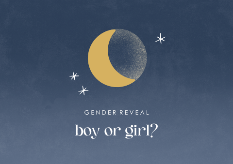 Placemat gender reveal blauw met maan