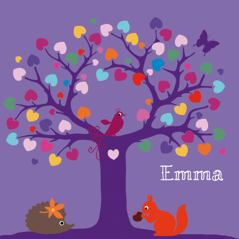 Super lief babykaartje boom en dieren